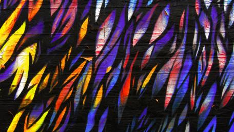 Colorful flame graffiti art wallpaper