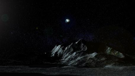 Moonlit Peaks Under Starry Skies wallpaper