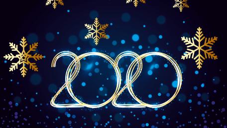 2020 New Year snowflakes wallpaper