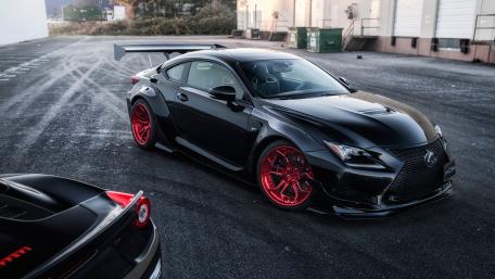 Black Lexus with Red Wheels wallpaper