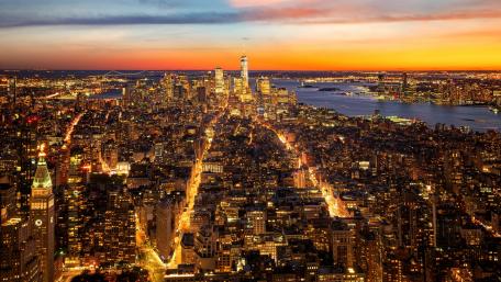 Sunset Over New York City wallpaper