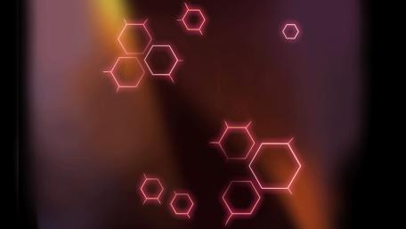 Glowing Hexagons in a Cosmic Dreamscape wallpaper