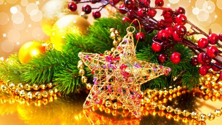 Golden christmas decoration wallpaper
