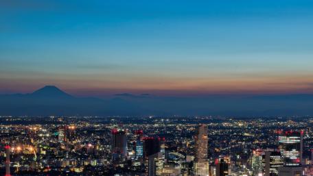 Tokyo Cityscape & Mount Fuji wallpaper