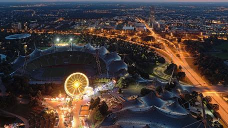 Olympiastadion in Munich at Dusk wallpaper