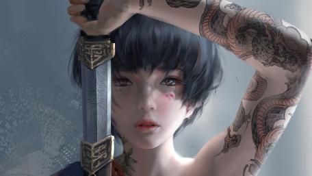 Inked Warrior Embrace wallpaper