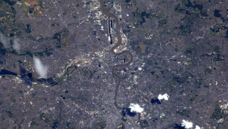 London and the Thames Viewed from ISS wallpaper