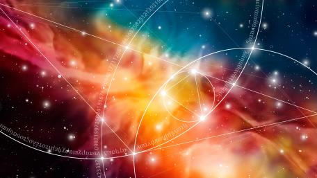 Mystical Cosmic Geometry in Space Art wallpaper