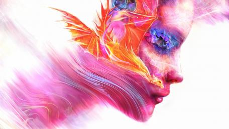 Mystical Fusion of Woman and Dragon wallpaper