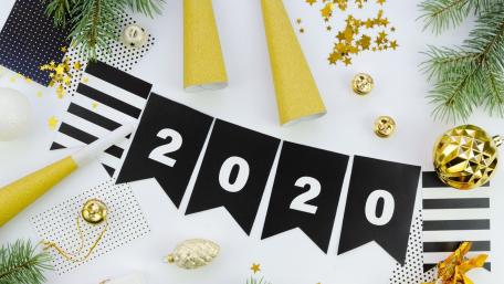 Festive 2020 New Year Celebration Scene wallpaper