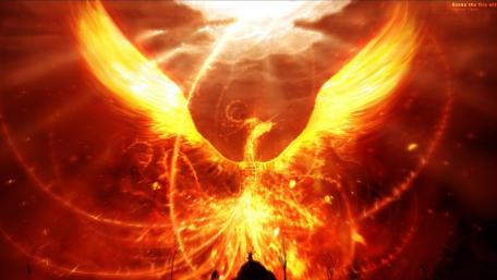 Flaming Phoenix Rising wallpaper