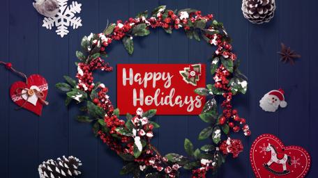 Christmas Wreath Heartfelt Wishes wallpaper