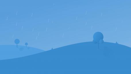 Minimal Blue Hills in Summer Rain wallpaper