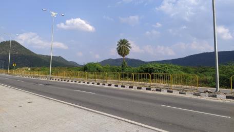Serene Roadside Oasis Amidst Nature's Beauty wallpaper