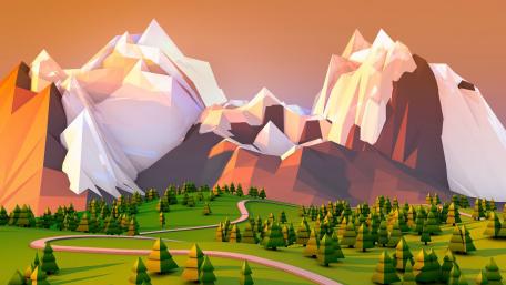 Low Poly Mountain Majesty wallpaper