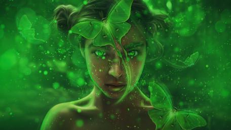 Enchanted Green Gaze wallpaper