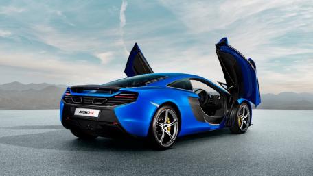Sleek Blue Supercar Showstopper wallpaper
