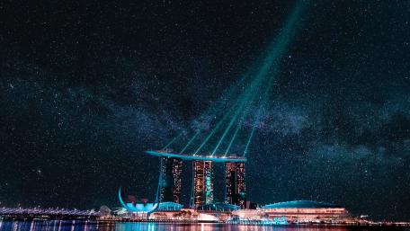Singapore with Milky Way wallpaper