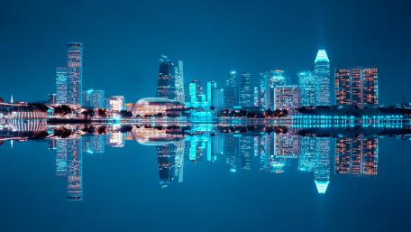 Sapphire Cityscape Twilight wallpaper