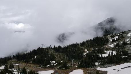 Misty Mountain Landscape in Tranquil Nature Scene wallpaper