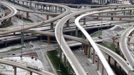 Snow on the the High Five Interchange wallpaper
