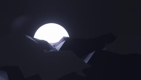 Moonlit Peaks in Minimalist Night wallpaper