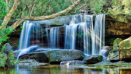 Awesome cascading waterfall wallpaper