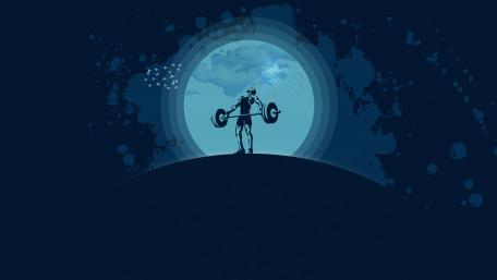 Weight-lifting minimal art wallpaper