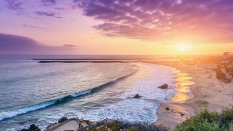 Sunset view at Corona Del Mar wallpaper