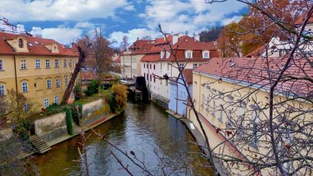 Golden city on Vltava wallpaper