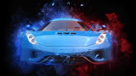 Dynamic Blue Dream Car in 4K wallpaper
