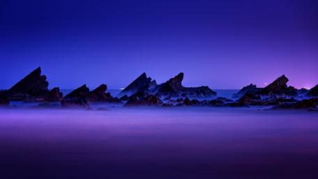 Mystic Purple Twilight at the Beach wallpaper