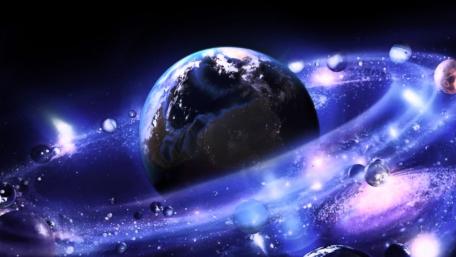 Dark blue space wallpaper