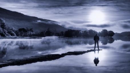Misty Dawn Reflections wallpaper