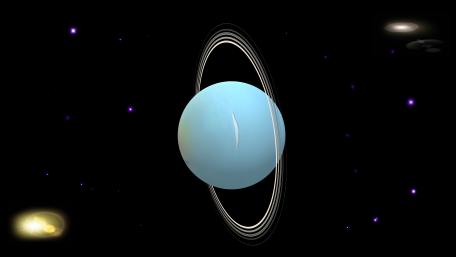 The beautiful Uranus with its fine rings wallpaper