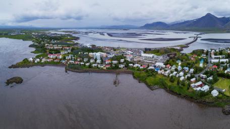 Panorama of Borgarnes, Iceland wallpaper