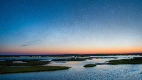 Starry Twilight over Tidal Marsh wallpaper