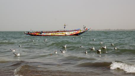 Fishing boat in Gambia wallpaper