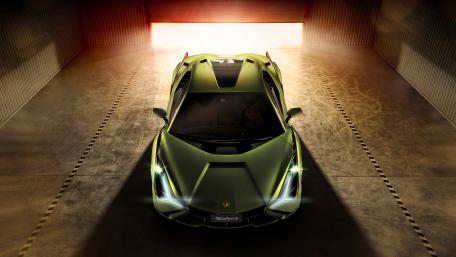 Lamborghini Sián in the garage wallpaper