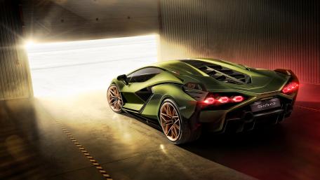 Lamborghini Sian rear view wallpaper