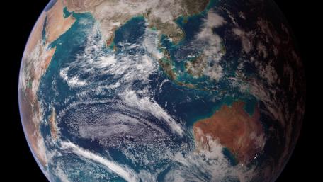Twin Blue Marbles: Eastern Hemisphere (Australia, Southeast Asia & Africa) wallpaper