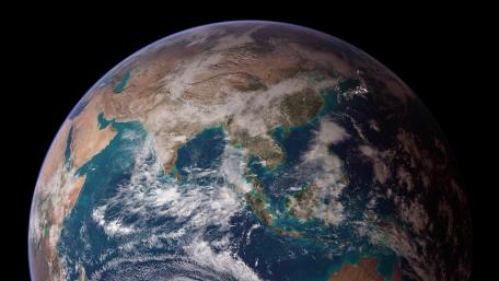 Twin Blue Marbles: Eastern Hemisphere (Asia, Africa & the Middle East) wallpaper