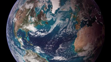 Twin Blue Marbles: Western Hemisphere (Europe, Africa & the Americas) wallpaper