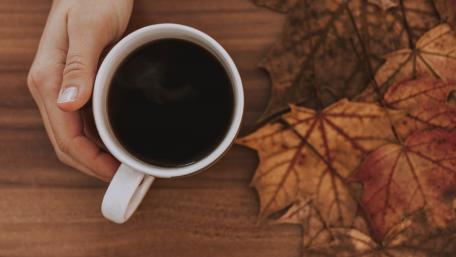 Warm Autumn Coffee Moment in 4K wallpaper
