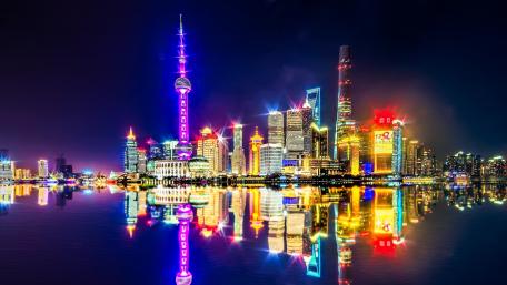 Stunning Shanghai Skyline at Night wallpaper