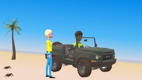 Gasoline failure in the middle of the desert wallpaper