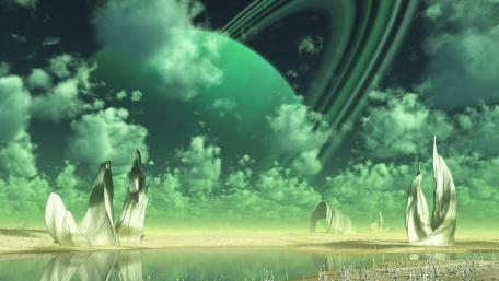 Green alien planet wallpaper