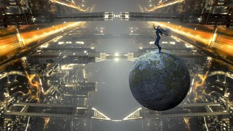 Futuristic World Balancer wallpaper