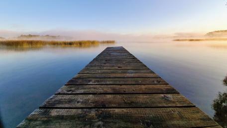 Marina in Zgon at sunrise wallpaper