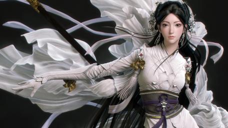 Ethereal Warrior of a Fantasy Realm wallpaper